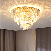 希尔顿灯具 希尔顿全铜后现代水晶灯轻奢卧室客厅餐厅吸顶灯简约高档大气灯具