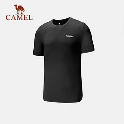 CAMEL 骆驼 户外运动T恤男夏季新款透气圆领健身上衣冰丝跑步服快干