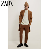 ZARA 05070350704 男士舒适版型布料呢中长款大衣外套
