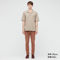 UNIQLO 优衣库 男装 莫代尔棉混纺开领衬衫(短袖 纯色) 436524