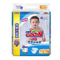 88VIP：GOO.N 大王 维E环贴式婴儿纸尿裤 M 80片