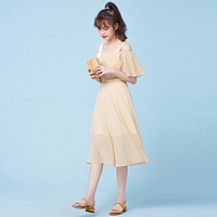 韩版超仙连衣裙 2021夏季新款收腰学生气质吊带显瘦女连衣裙 L 格子混色