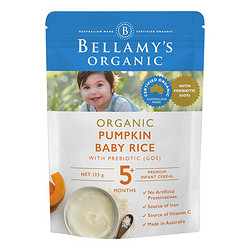 BELLAMY'S 贝拉米 婴幼儿高铁GOS南瓜益生元米粉 25g/袋