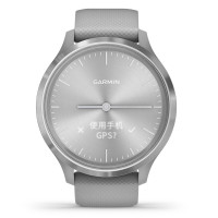 GARMIN 佳明 智能手表GarminMove 3 银色表盘硅胶表带 时尚运动健康指针隐藏式触摸屏 运动版大号