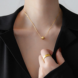 豆丁 520礼物-圆珠钛钢项链女ins风颈链脖子锁骨链简约设计感