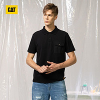 CAT 卡特彼勒 卡特 男士翻领短袖T恤舒适透气男上衣男装2021夏季新款休闲