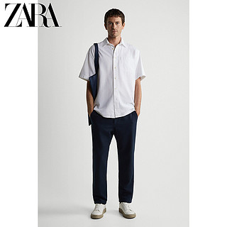 ZARA [折扣季]男装 薄款棉麻混纺纹理休闲裤 06861488401