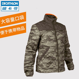 DECATHLON 迪卡侬 户外探险活动男士保暖耐磨加厚夹克棉服棉衣SOLOGNAC 军绿色 L(成人）