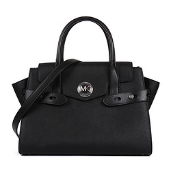 MICHAEL KORS 迈克·科尔斯 MK女包 CARMEN系列 女士皮革手提单肩包 黑色大号 30S0SNMS3L BLACK