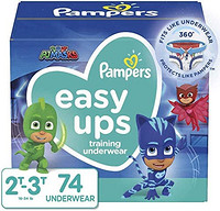 Pampers 帮宝适 Easy Ups 男童和女童训练裤,4号(2T-3T),74 件装,*套装