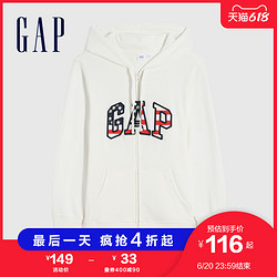 Gap 盖璞 女装LOGO运动卫衣休闲连帽衫788519春夏2021新款时尚开衫外套