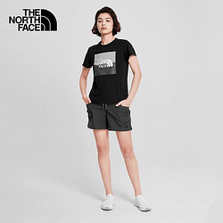 THE NORTH FACE 北面 TheNorthFace北面短袖T恤女春夏户外经典款舒适透气印花T恤 4NFU/JK3 黑色 L