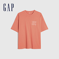 Gap 盖璞 男装LOGO潮流宽松纯棉短袖T恤757191夏季2021新款