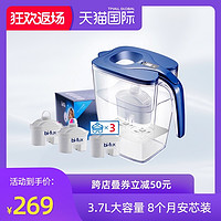 LAICA 莱卡 意大利莱卡laica净水壶过滤器家用滤水壶进口大容量3.7L一壶4滤芯