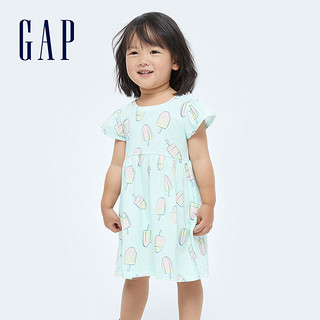 Gap女幼童蝴蝶袖连衣裙685565夏季2021新款童装纯棉可爱公主裙