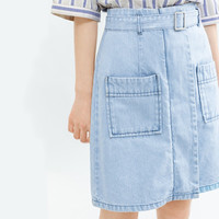 茵曼 180_TM21150a 女士牛仔半身裙