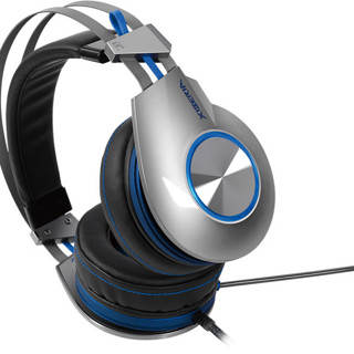XIBERIA 西伯利亚 K5 耳罩式头戴式动圈有线耳机 黑蓝色 USB-A