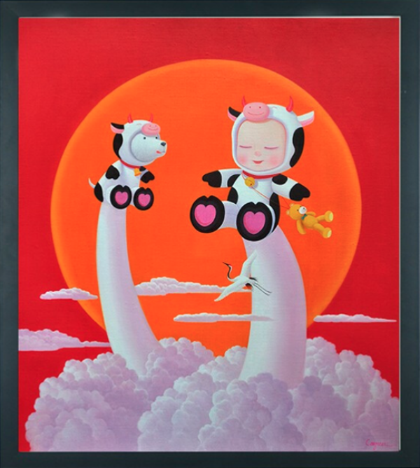 维格列艺术曹继才艺术版画牛气冲天56x45cm艺术微喷限量66版