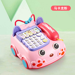 万力睿 儿童早教多功能电话学习机 灯光音乐打地鼠敲琴游戏婴儿玩具 早教电话机(粉色)
