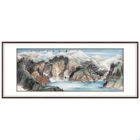 弘舍 王勇山水画国画《盛世河山》 210x90cm 宣纸 雅致胡桃