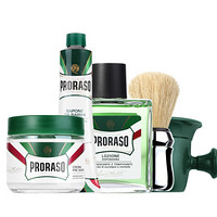 意大利Proraso桉树薄荷须前按摩霜剃须膏须后水打泡碗刮胡子剃须桉树套装