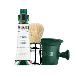 PRORASO 博拉索 意大利进口剃须膏套装桉树薄荷香型打泡碗剃须刷