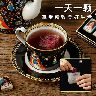 blanbunny 布兰兔茶砖礼盒花茶袋泡四口味菊花茶玫瑰普洱红茶组合 红茶普洱盘