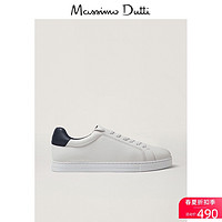 Massimo Dutti 11.11预售 Massimo Dutti男鞋 鞋后跟细节设计真皮休闲运动鞋小白鞋 12181650001