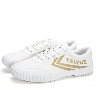 Feiyue 飞跃 中性运动帆布鞋 8108 白/金 40