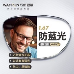 winsee 万新 1.67折射率非球面防蓝光镜片*2片+赠店内200元以内任意镜架一副