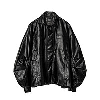 ROARINGWILD 男女款皮夹克 011920136 黑色 XS