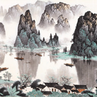 白雪石《千峰竞秀》218×103cm 国画山水画 办公室书房字画风景风水