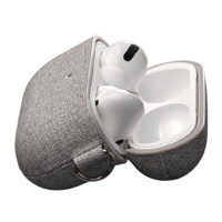 MOMAX 摩米士 airpods pro 皮革耳机保护套 浅灰色