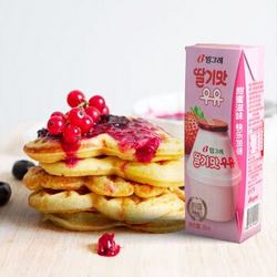 Binggrae 宾格瑞 进口宾格瑞韩国草莓味牛奶饮料早餐饮品200ml*6盒香滑口感聚会