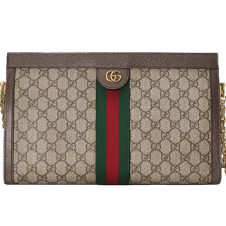 GUCCI 古驰 女士皮质斜挎包 503876 K05NG 8745 棕色 中号