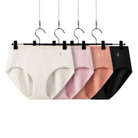 DAPU 大朴 青春系列 女士棉质三角内裤套装 AF5N0220409104 4条装(黑色+粉色+云白+橘色) M