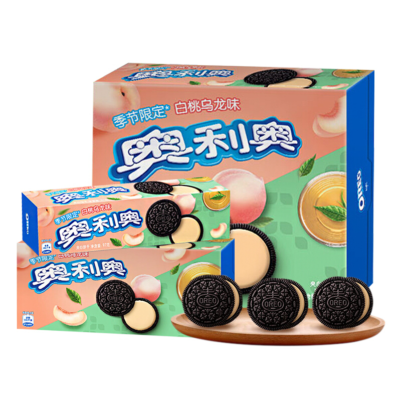 oreo 奥利奥 夹心饼干 白桃乌龙味 388g