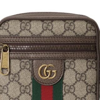 GUCCI 古驰 OPHIDIA系列 男士帆布单肩包 598127 96IWT 8745 米色/乌木色