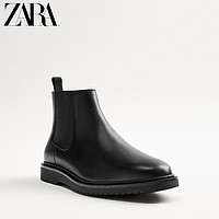 ZARA 12003620040 男士色切尔牛皮革短靴