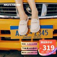 Skechers斯凯奇女鞋休闲鞋轻便一脚蹬帆布鞋穆勒鞋 136497 NTW自然色/白色 37