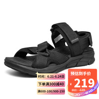 SKECHERS 斯凯奇 男子休闲凉鞋魔术贴沙滩鞋 237050 BBK全黑色 41