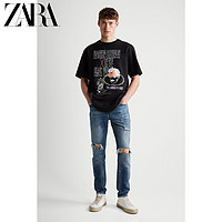 ZARA [折扣季]男装 修身版型 破洞装饰牛仔裤 09663400427