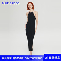 BLUE ERDOS女装 21春夏新品时尚气质长款无袖纯棉修身连衣裙 160/80A/S