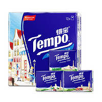 Tempo 得宝 手帕纸 欧式印花7张*12包 4层湿水不破 纸巾小包 面巾纸