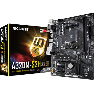 GIGABYTE 技嘉 A320M-S2H MATX主板（AMD AM4、A320）