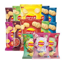 Lay's 乐事 原切薯片8包原味黄瓜办公室小零食休闲膨化食品美食小吃礼包