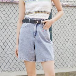 ONLY 121243058 女款高腰直筒牛仔短裤