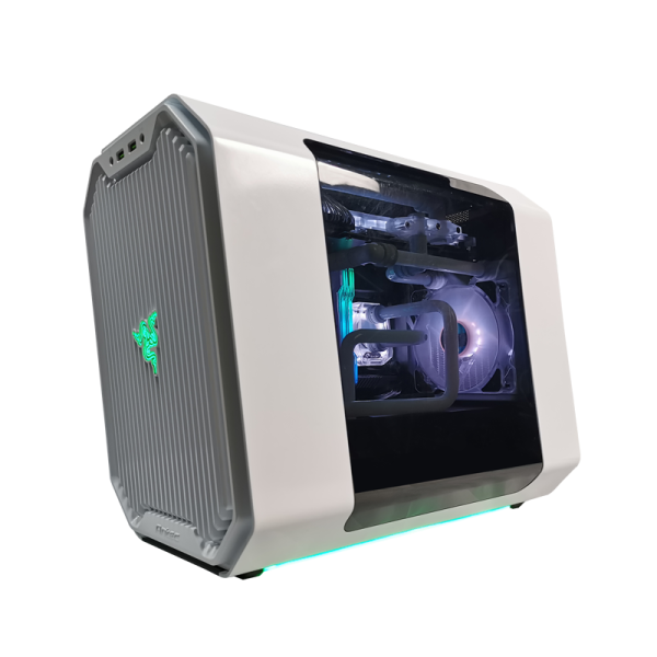 razer 雷蛇 cube 2020圣诞限量款 rgb itx水冷机箱 半侧透 白色
