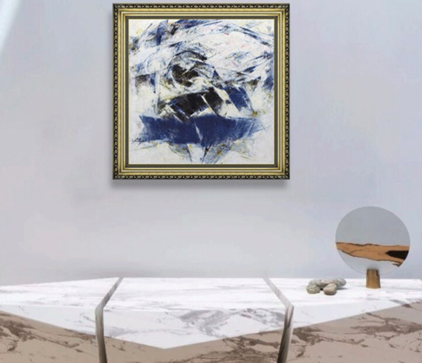 Artron 雅昌 林崗 《潔凈的云層NO.2》現代簡約北美式歐式抽象油畫 55×60.5cm