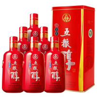 PLUS会员：WULIANGYE 五粮液 五粮醇 红淡雅 铁盒 50度 浓香型白酒 500ml*6瓶 整箱